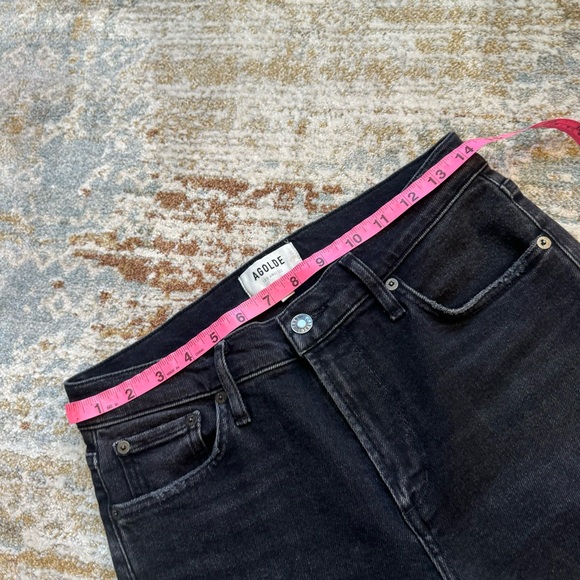 AGOLDE Sophie High Rise Distressed Black Skinny Jeans - Picture 10 of 14